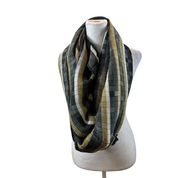 Ladies Echo Brand Ribbed Lightweight Striped Infinity Scarf - Picture 1 of 9